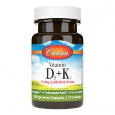 Carlson Labs Vitamin D3 + K2, 30 вегакапсул Carlson Labs Vitamin D3 + K2, 30 вегакапсул