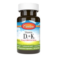 Carlson Labs Vitamin D3 + K2, 60 вегакапсул Carlson Labs Vitamin D3 + K2, 60 вегакапсул