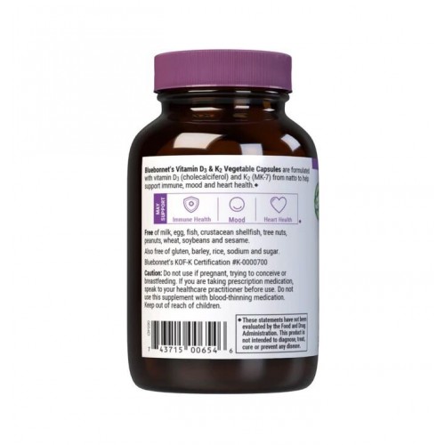 Bluebonnet Nutrition Vitamin D3 & K2, 60 вегакапсул CN14417 Bluebonnet Nutrition Bluebonnet Nutrition Vitamin D3 & K2, 60 вегакапсул CN14417 Bluebonnet Nutrition
