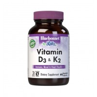 Bluebonnet Nutrition Vitamin D3 & K2, 60 вегакапсул