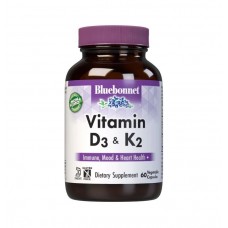 Bluebonnet Nutrition Vitamin D3 & K2, 60 вегакапсул Bluebonnet Nutrition Vitamin D3 & K2, 60 вегакапсул