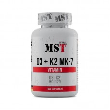 MST Nutrition Vitamin D3 + K2 MK7, 60 капсул MST Nutrition Vitamin D3 + K2 MK7, 60 капсул
