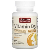 Jarrow Formulas Vitamin D3 2500 IU, 100 капсул Jarrow Formulas Vitamin D3 2500 IU, 100 капсул