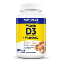Enzymedica Vitamin D3 + Vitamin K2, 60 капсул Enzymedica Vitamin D3 + Vitamin K2, 60 капсул