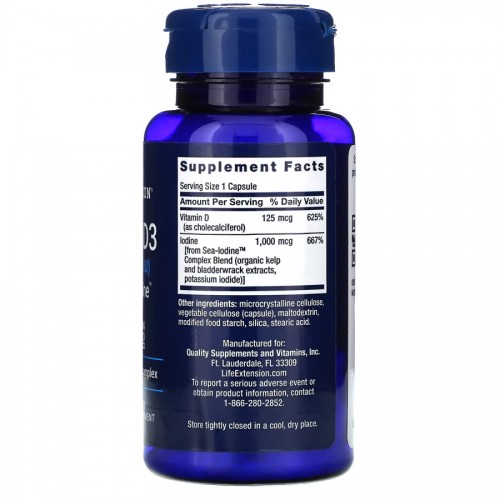 Life Extension Vitamin D3 5000 IU with Sea-Iodine, 60 капсул CN10876 Life Extension Life Extension Vitamin D3 5000 IU with Sea-Iodine, 60 капсул CN10876 Life Extension