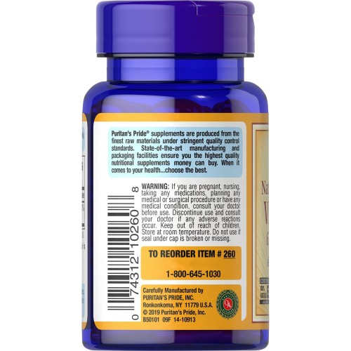 Puritan's Pride Vitamin E 100 IU Naturally Sourced, 100 капсул CN4679 Puritan's Pride Puritan's Pride Vitamin E 100 IU Naturally Sourced, 100 капсул CN4679 Puritan's Pride