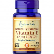 Puritan's Pride Vitamin E 100 IU Naturally Sourced, 100 капсул Puritan's Pride Vitamin E 100 IU Naturally Sourced, 100 капсул