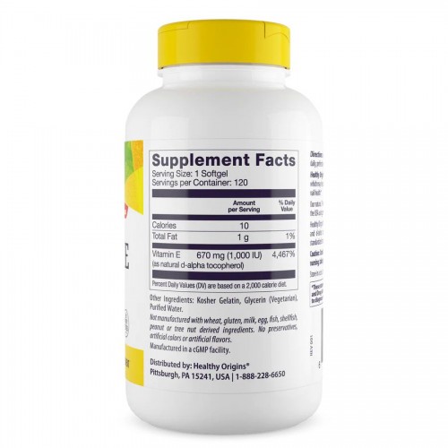 Healthy Origins Vitamin E 1000 IU, 120 капсул CN13720 Healthy Origins Healthy Origins Vitamin E 1000 IU, 120 капсул CN13720 Healthy Origins