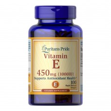Puritan's Pride Vitamin E 1000 IU (450 mg), 100 капсул Puritan's Pride Vitamin E 1000 IU (450 mg), 100 капсул