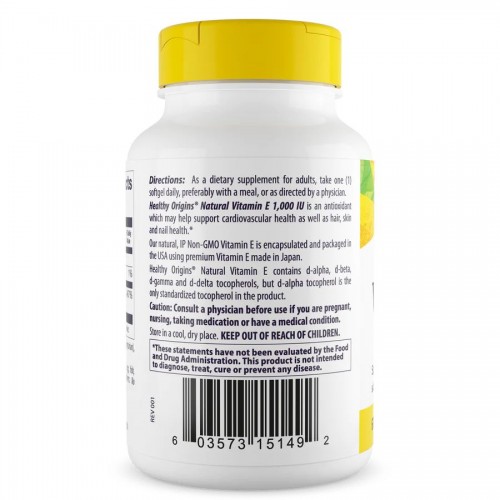 Healthy Origins Vitamin E 1000 IU, 60 капсул CN13721 Healthy Origins Healthy Origins Vitamin E 1000 IU, 60 капсул CN13721 Healthy Origins
