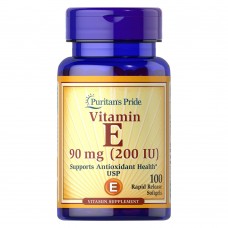 Puritan's Pride Vitamin E 200 IU (90 mg), 100 капсул Puritan's Pride Vitamin E 200 IU (90 mg), 100 капсул