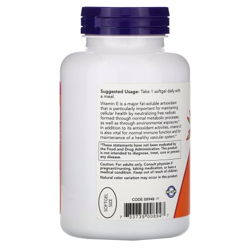 NOW Vitamin E-400 D-Alpha Tocopheryl, 250 капсул CN4477 NOW NOW Vitamin E-400 D-Alpha Tocopheryl, 250 капсул CN4477 NOW