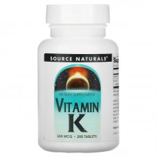 Source Naturals Vitamin K 500 mcg, 200 таблеток Source Naturals Vitamin K 500 mcg, 200 таблеток
