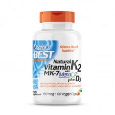 Doctor's Best Natural Vitamin K2 MK-7 + D3, 60 капсул Doctor's Best Natural Vitamin K2 MK-7 + D3, 60 капсул