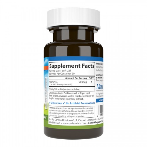 Carlson Labs Vitamin K2 MK-7 90 mcg, 60 капсул CN10138 Carlson Labs Carlson Labs Vitamin K2 MK-7 90 mcg, 60 капсул CN10138 Carlson Labs
