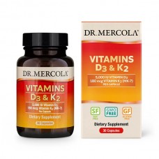 Dr. Mercola Vitamins D3 & K2 5000 IU/180 mcg, 30 капсул Dr. Mercola Vitamins D3 & K2 5000 IU/180 mcg, 30 капсул