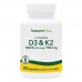 Natures Plus Vitamins D3 + K2, 90 капсул CN11717 Natures Plus