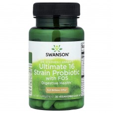 Swanson Ultimate 16 Strain Probiotic with FOS, 30 вегакапсул Swanson Ultimate 16 Strain Probiotic with FOS, 30 вегакапсул