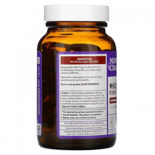 New Chapter Wholemega Fish Oil, 60 капсул CN10151 New Chapter New Chapter Wholemega Fish Oil, 60 капсул CN10151 New Chapter