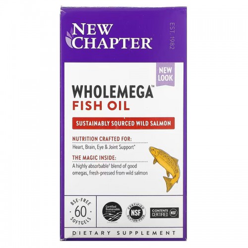 New Chapter Wholemega Fish Oil, 60 капсул CN10151 New Chapter New Chapter Wholemega Fish Oil, 60 капсул CN10151 New Chapter