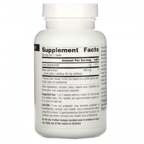 Source Naturals Yerba Mate 600 mg, 90 таблеток CN12669 Source Naturals Source Naturals Yerba Mate 600 mg, 90 таблеток CN12669 Source Naturals