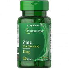 Puritan's Pride Zinc 25 mg, 100 каплет Puritan's Pride Zinc 25 mg, 100 каплет