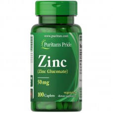 Puritan's Pride Zinc 50 mg, 100 каплет Puritan's Pride Zinc 50 mg, 100 каплет