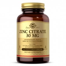 Solgar Zinc Citrate 30 mg, 100 вегакапсул Solgar Zinc Citrate 30 mg, 100 вегакапсул
