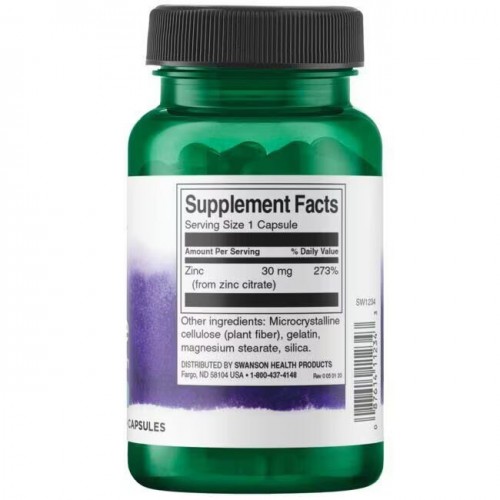 Swanson Zinc Citrate 30 mg, 60 капсул CN15244 Swanson Swanson Zinc Citrate 30 mg, 60 капсул CN15244 Swanson