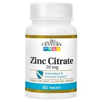 21st Century Zinc Citrate 50 mg, 60 таблеток 21st Century Zinc Citrate 50 mg, 60 таблеток