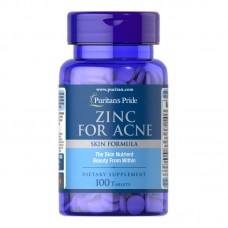 Puritan's Pride Zinc for Acne, 100 таблеток Puritan's Pride Zinc for Acne, 100 таблеток