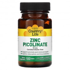 Country Life Zinc Picolinate 25 mg, 100 таблеток Country Life Zinc Picolinate 25 mg, 100 таблеток