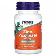 NOW Zinc Picolinate 50 mg, 30 вегакапсул