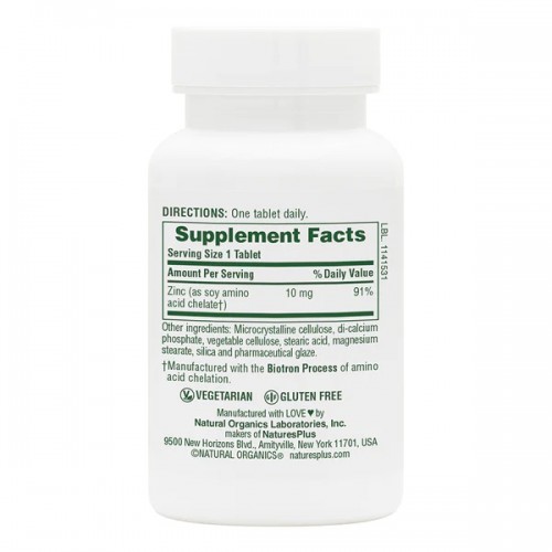 Natures Plus Zinc 10 mg, 90 таблеток CN11696 Natures Plus Natures Plus Zinc 10 mg, 90 таблеток CN11696 Natures Plus