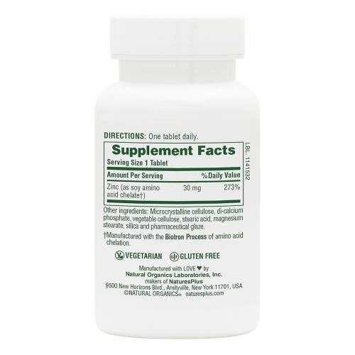 Natures Plus Zinc 30 mg, 90 таблеток CN11697 Natures Plus Natures Plus Zinc 30 mg, 90 таблеток CN11697 Natures Plus