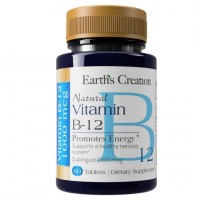 Витамины и минералы Earth's Creation Vitamin B12 1000 mcg Sublingual, 60 таблеток Витамины и минералы Earth's Creation Vitamin B12 1000 mcg Sublingual, 60 таблеток