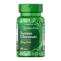 Витамины и минералы Puritan's Pride Ferrous Gluconate, 100 таблеток Витамины и минералы Puritan's Pride Ferrous Gluconate, 100 таблеток
