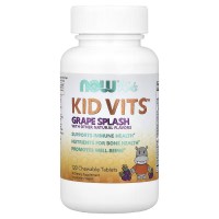 Витамины и минералы NOW Kids Kid Vits, 120 жевательных таблеток Виноград