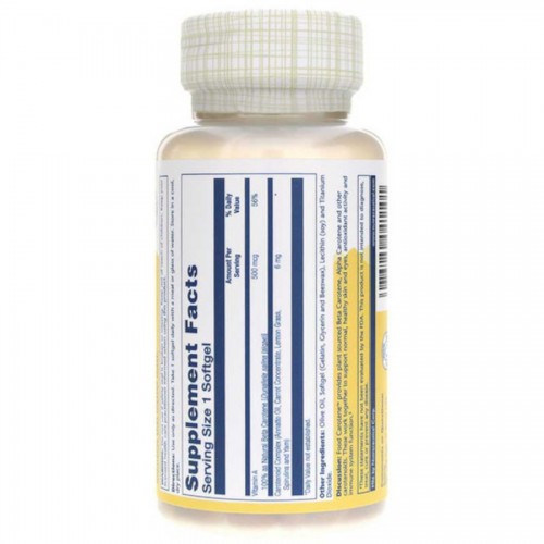 Витамины и минералы Solaray Food Carotene 500 mcg, 30 капсул CN10305 Solaray Витамины и минералы Solaray Food Carotene 500 mcg, 30 капсул CN10305 Solaray
