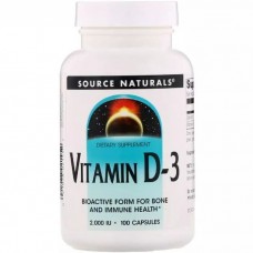 Source Naturals Vitamin D3 2000 IU, 100 капсул Source Naturals Vitamin D3 2000 IU, 100 капсул