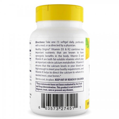 Healthy Origins Витамины и минералы Healthy Origins Vitamin D3 & K2, 60 капсул CN13718 Healthy Origins Витамины и минералы Healthy Origins Vitamin D3 & K2, 60 капсул CN13718