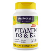 Витамины и минералы Healthy Origins Vitamin D3 & K2, 60 капсул Витамины и минералы Healthy Origins Vitamin D3 & K2, 60 капсул