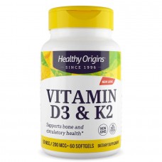 Витамины и минералы Healthy Origins Vitamin D3 & K2, 60 капсул