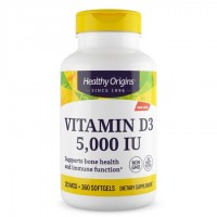 Healthy Origins Vitamin D3 5000 IU, 360 капсул Healthy Origins Vitamin D3 5000 IU, 360 капсул