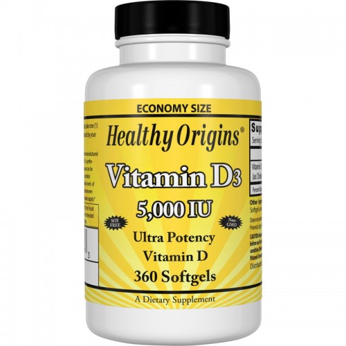 Healthy Origins Healthy Origins Vitamin D3 5000 IU, 360 капсул CN6185 Healthy Origins Healthy Origins Vitamin D3 5000 IU, 360 капсул CN6185