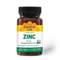 Country Life Zinc Chelated 50 mg, 100 таблеток Country Life Zinc Chelated 50 mg, 100 таблеток