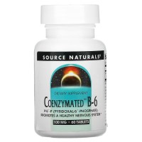 Source Naturals Coenzymated Vitamin B6 100 mg, 60 таблеток Source Naturals Coenzymated Vitamin B6 100 mg, 60 таблеток