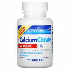 21st Century Calcium Citrate + D3 Maximum, 75 таблеток