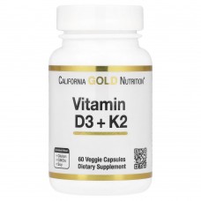 California Gold Nutrition Vitamin D3 + K2, 60 вегакапсул