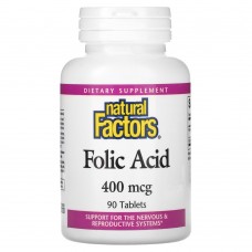 Natural Factors Folic Acid 400 mcg, 90 таблеток Natural Factors Folic Acid 400 mcg, 90 таблеток